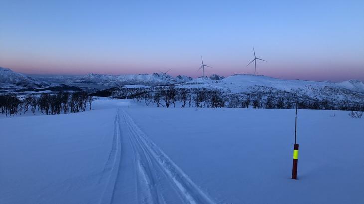 Ånstadblåheia vindpark vinter. Foto: Tor Vegard Andersen, Nordkraft