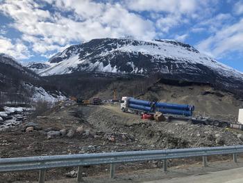 Utbygging av småkraftverk i Ullsfjord våren 2019